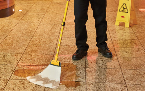 Staff cleaning with Disposable mop heads