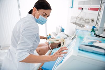 Hospital Nurse wearing masks to avoid Infectious Diseases in the hospital