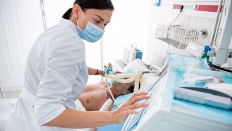 Hospital Nurse wearing masks to avoid Infectious Diseases in the hospital